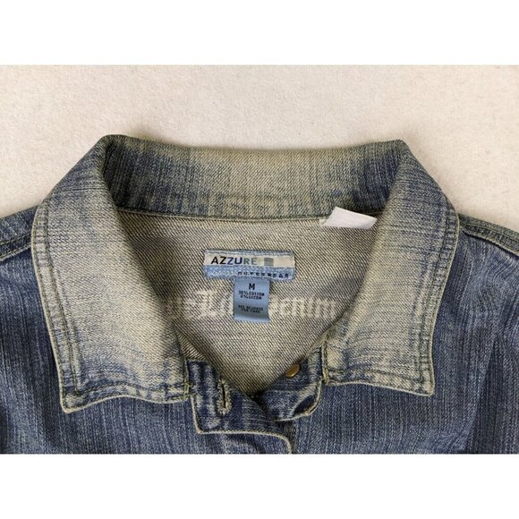 AZZURE - WOMEN'S DISTRESSED DENIM JACKET - SIZE M - Picture 5 of 8